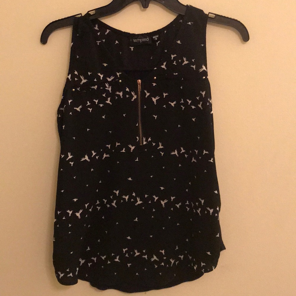 Black Bird Sleeveless Blouse